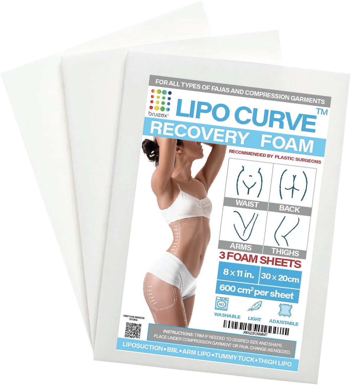 Lipo Foam Post-Surgery Recovery Pads – Compression Board Set (3-Pack)