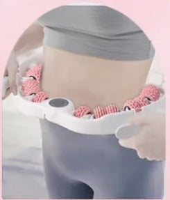 Using the lymphatic drainage massage roller on the waist after liposuction