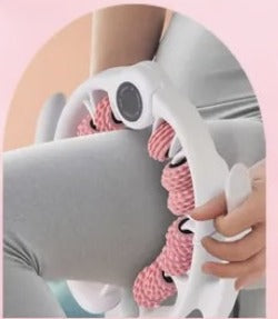 Using the lymphatic drainage massage roller on the thighs after BBL or lipo